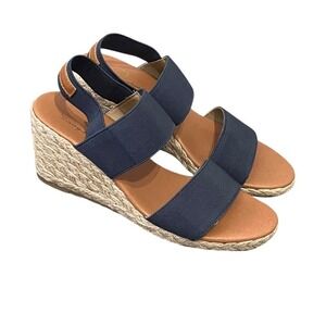Tommy Bahama Womens Navy Espadrille Wedge Sandals Size‎ 7M